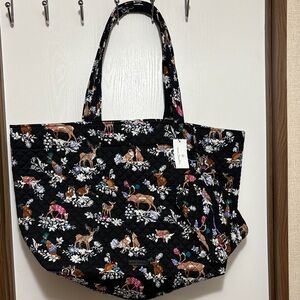 Vera Bradley Merry Mischief Quilted Tote Bag Set Deer Floral Print NWT